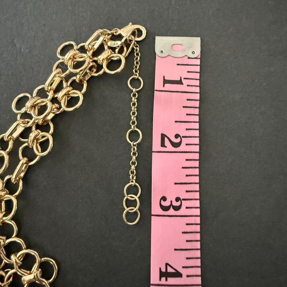 NWOT Banana Republic Multi Circle Statement Necklace Gold Tone Adjustable - Picture 5 of 12